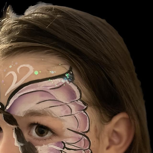 Butterfly face paint by Jo's Magic Brush